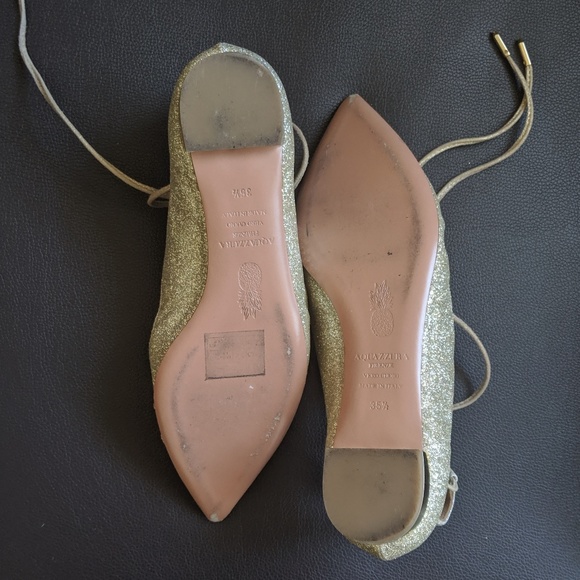 Aquazzura Christy Flats Gold - Picture 4 of 5